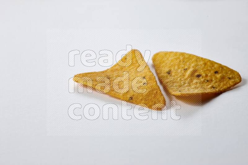 Nachos snacks on white background