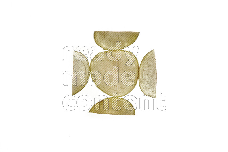 Plum slices on illuminated white background