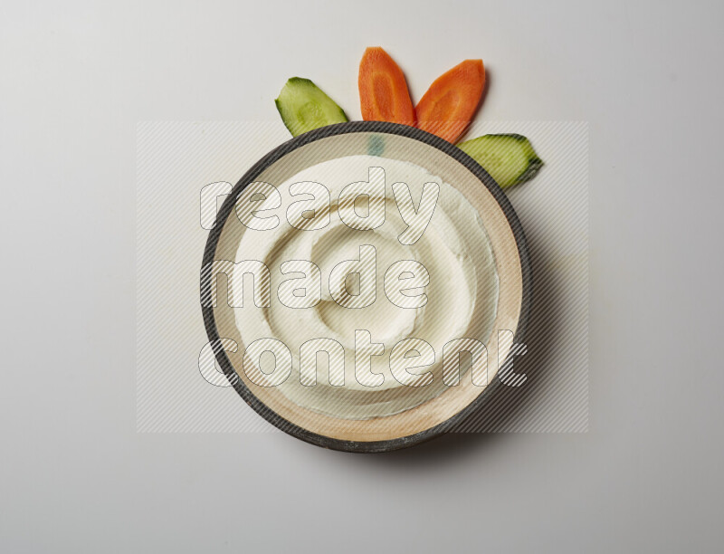 plain Lebnah in a pottery plate on a white background