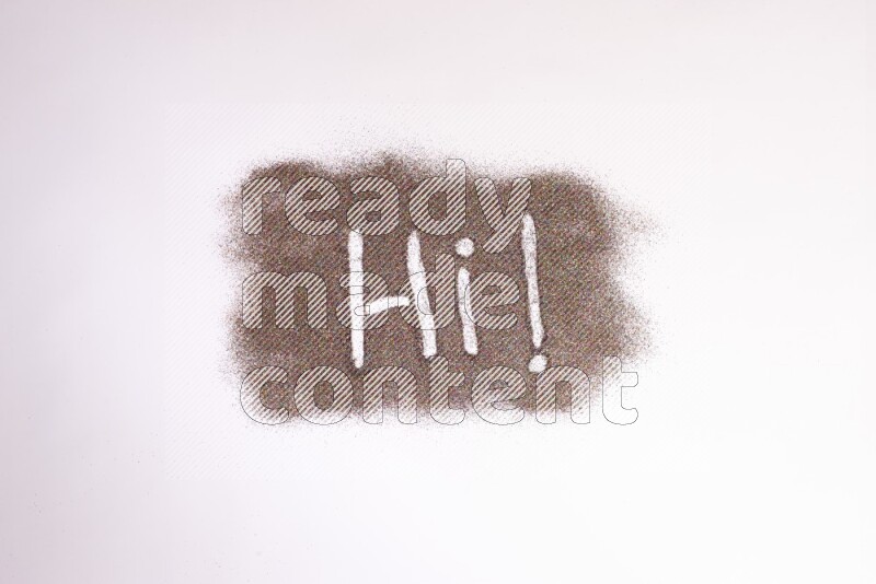 A word written with glitter on white background