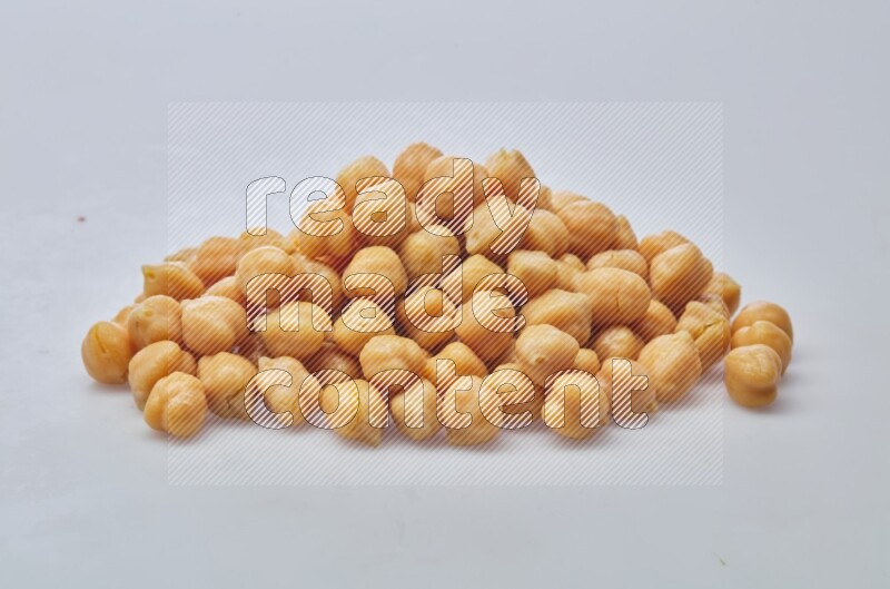Boiled chickpeas on white background