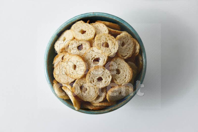 Assorted snacks on white background