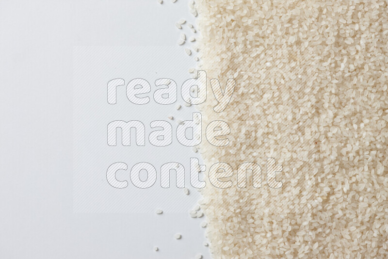 White rice on white background