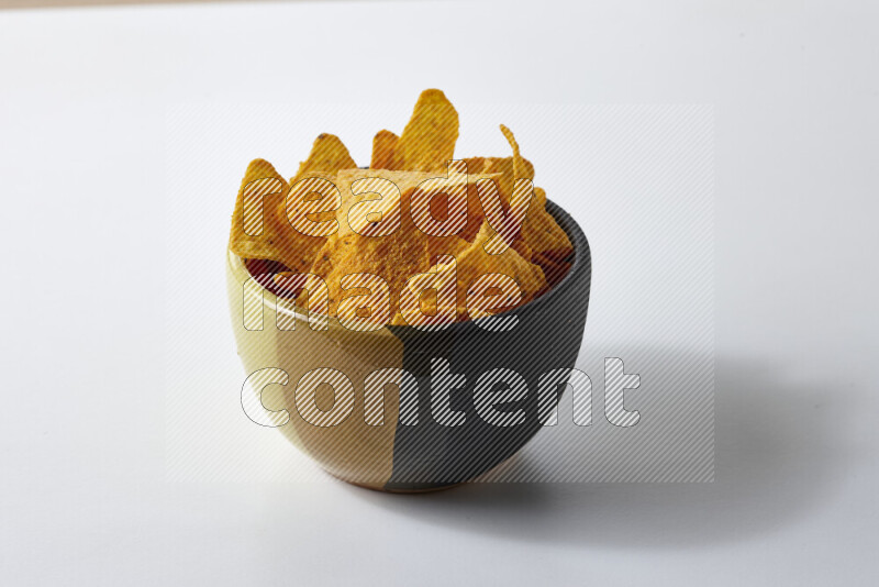 Nachos snacks on white background