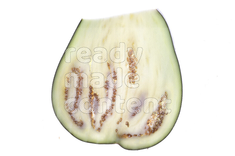 Eggplant slices on illuminated white background