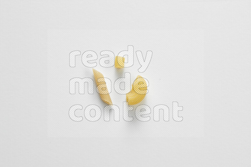 Different pasta types on white background