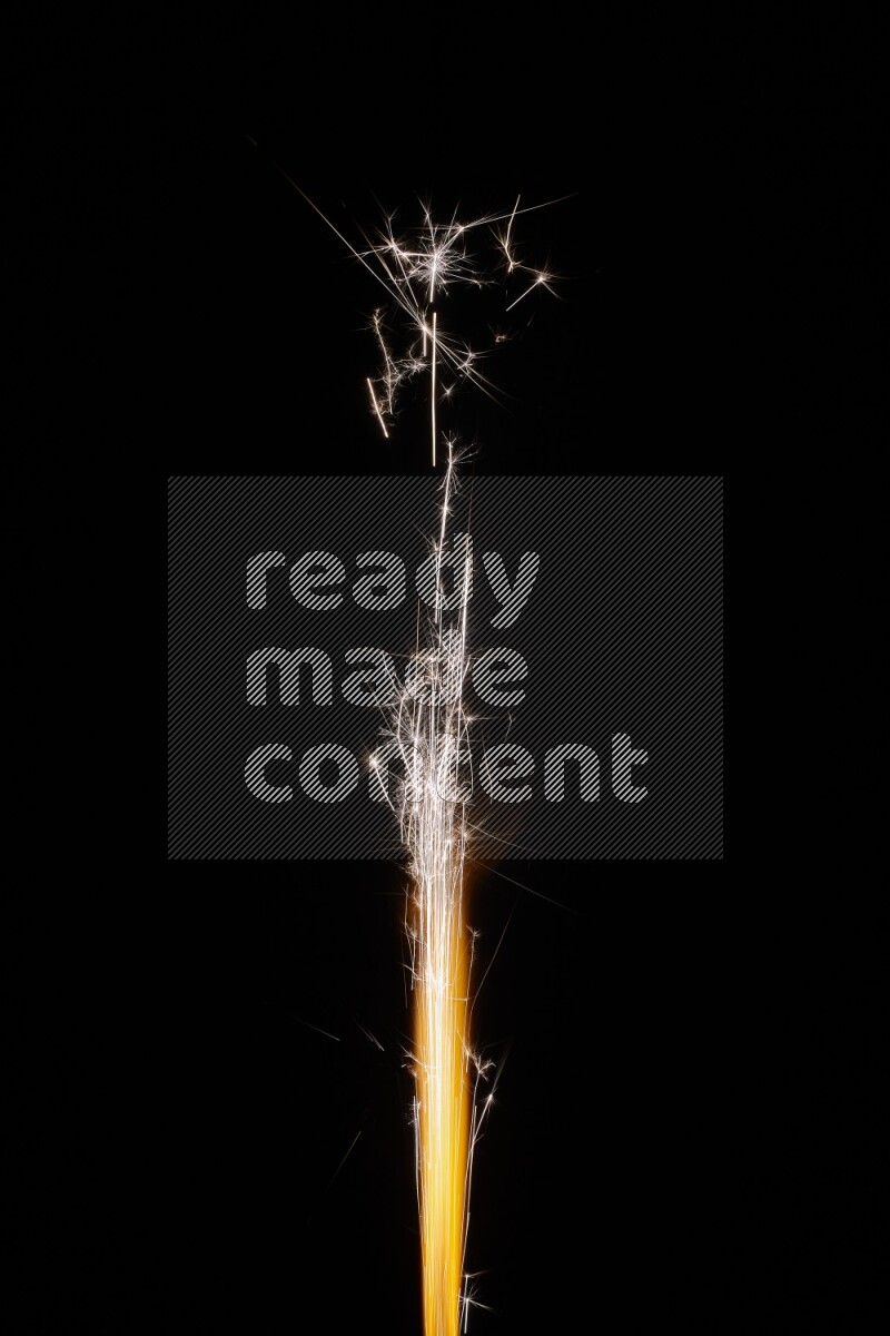 Sparkler candle isolated on black background