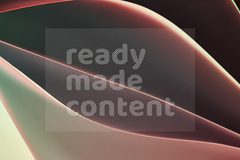 This image showcases an abstract paper art composition with paper curves in green and red gradients created by colored light
