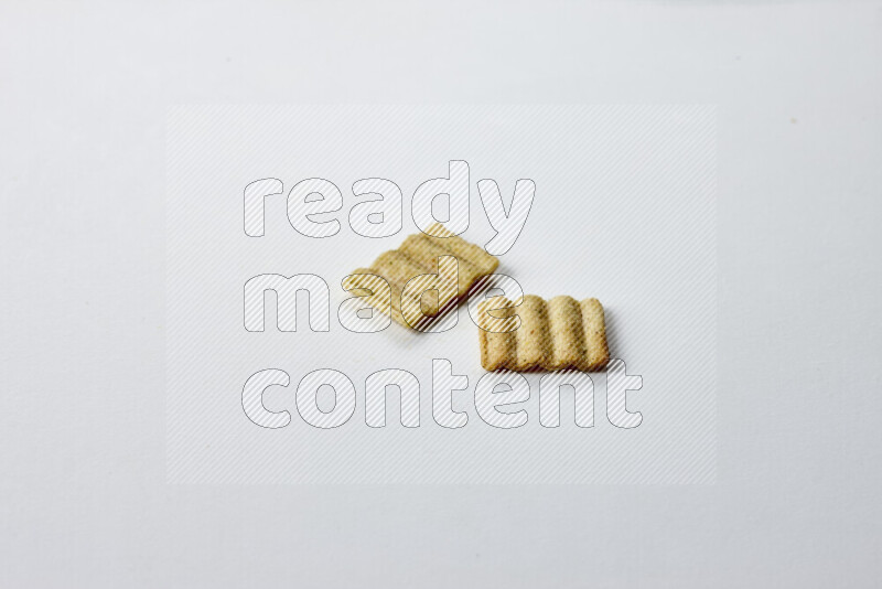 Crackers snacks on white background