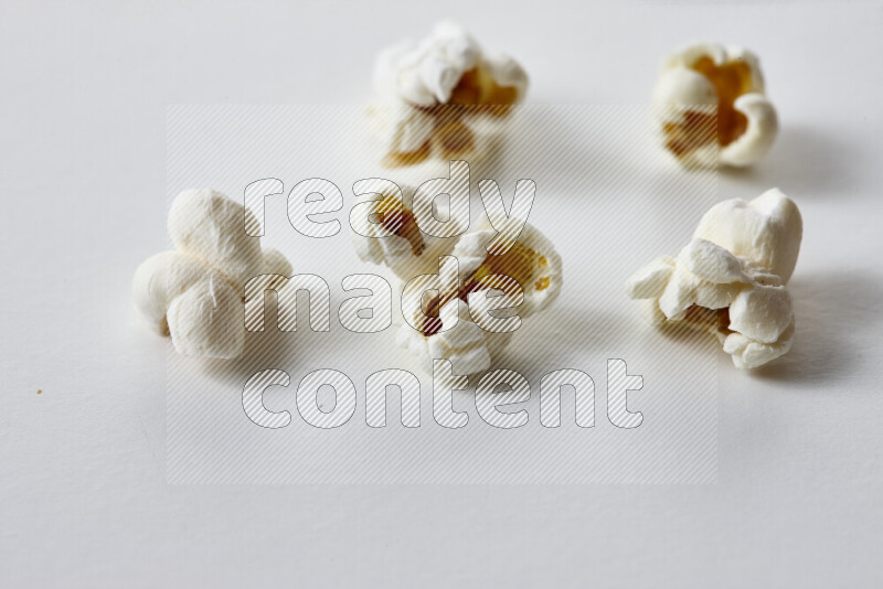 Popcorn snacks on white background