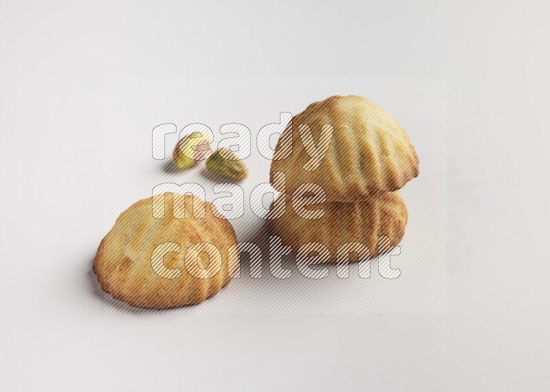 Three Pieces of Maamoul direct on white background