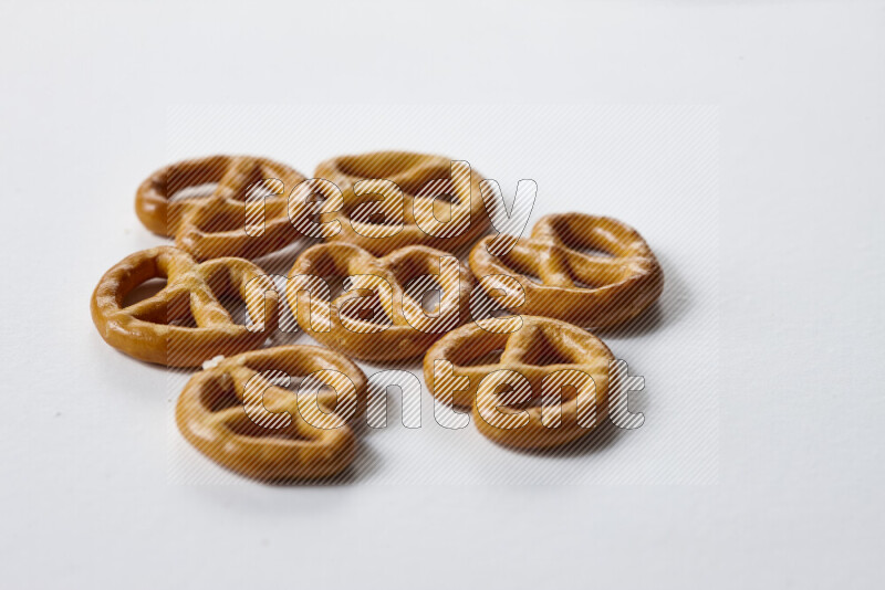 Pretzels snacks on white background