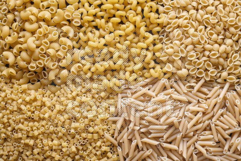 5 types of pasta filling the frame