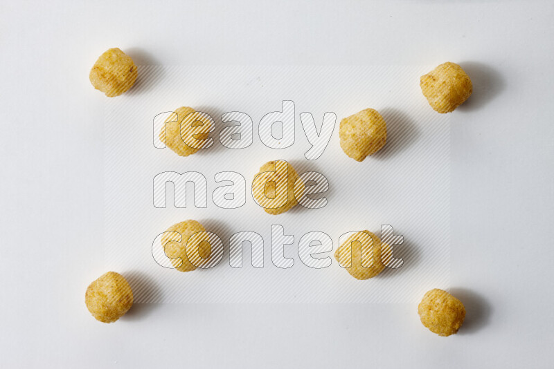 Puffs snacks on white background