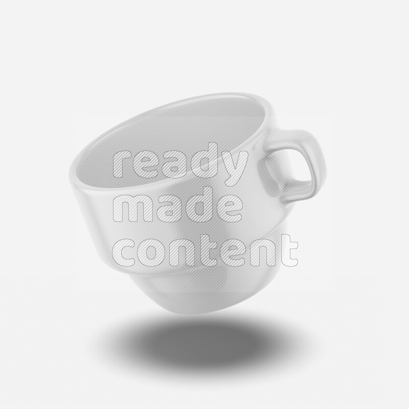 Ceramic glossy mug mockup isolated on white background 3d rendering