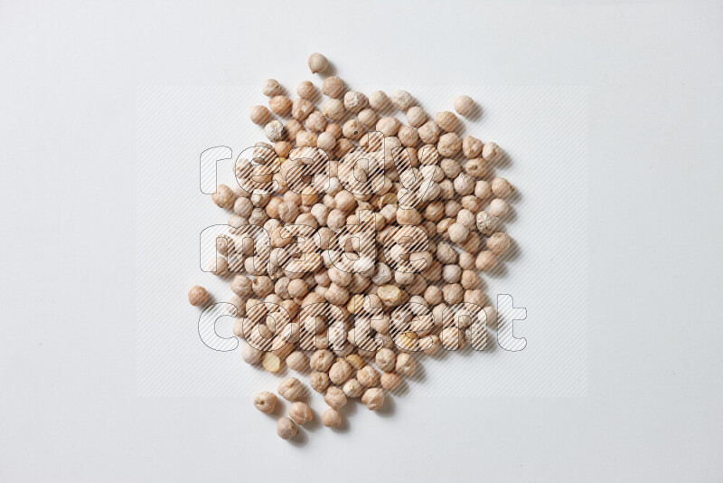 Chickpeas on white background