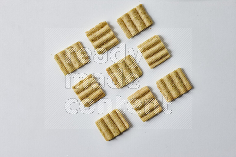 Crackers snacks on white background