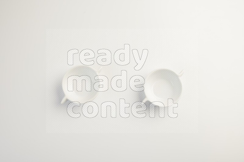 white ceramic round sauce dish on white countertop