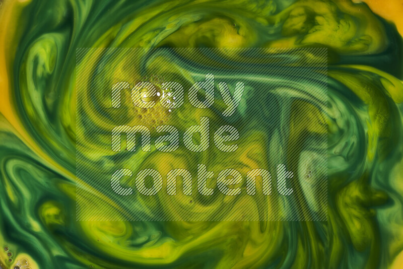A close-up of abstract swirling patterns in orange and green