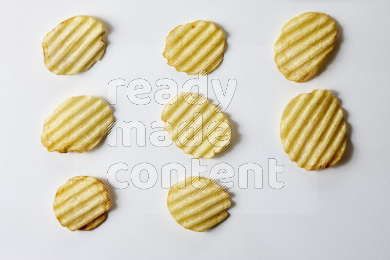 Chips snacks on white background
