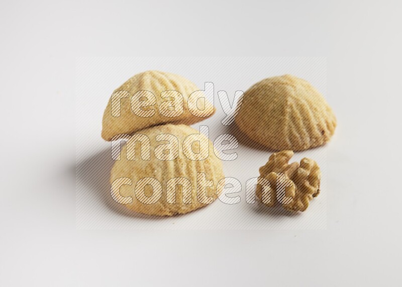 Three Pieces of Maamoul direct on white background