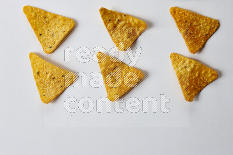 Nachos snacks on white background