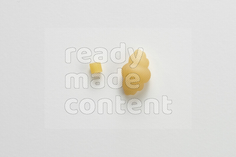 Different pasta types on white background