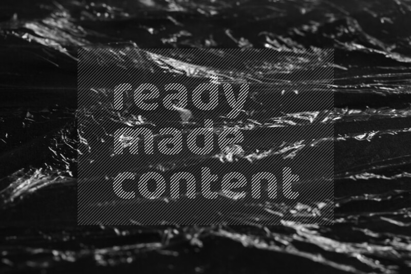 Plastic wrap texture on black background