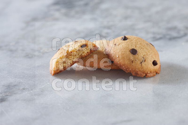 Cookies on grey marble background