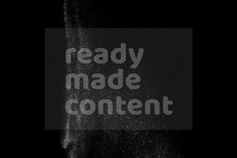 Silver glitter powder isolated on black background