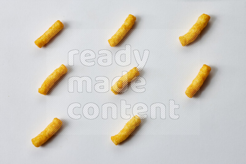 Puffs snacks on white background