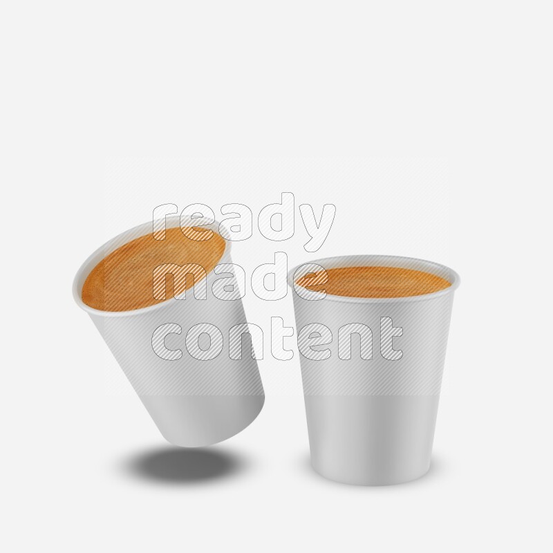 Set of glossy plastic cup mockup isolated on white background 3d rendering