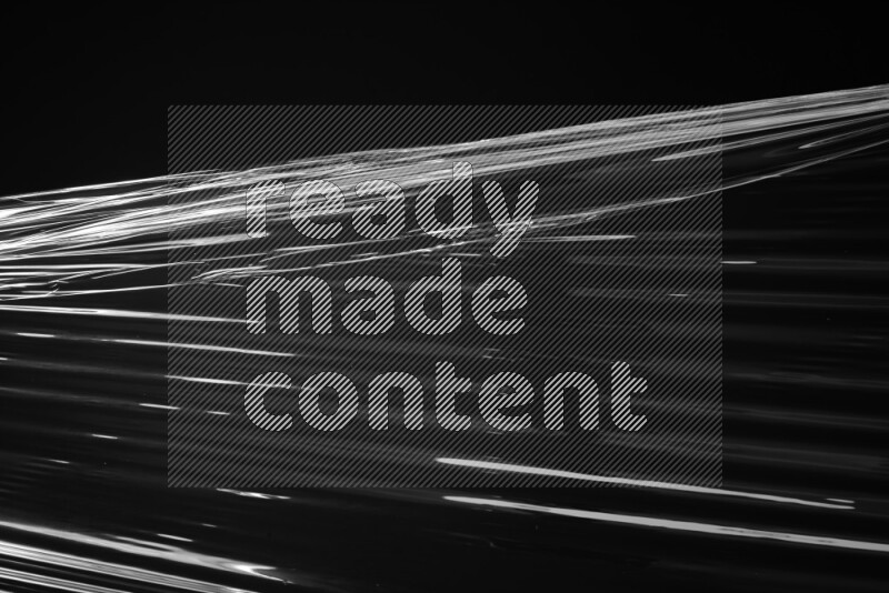 Plastic wrap texture on black background