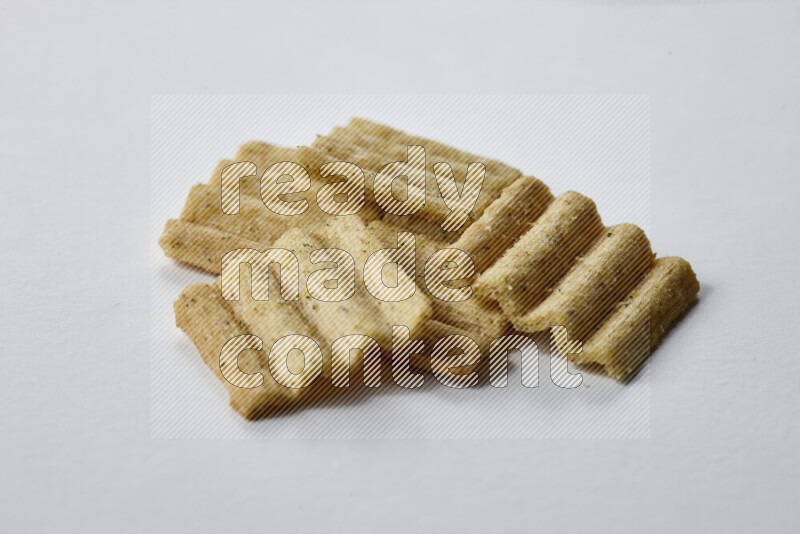 Crackers snacks on white background