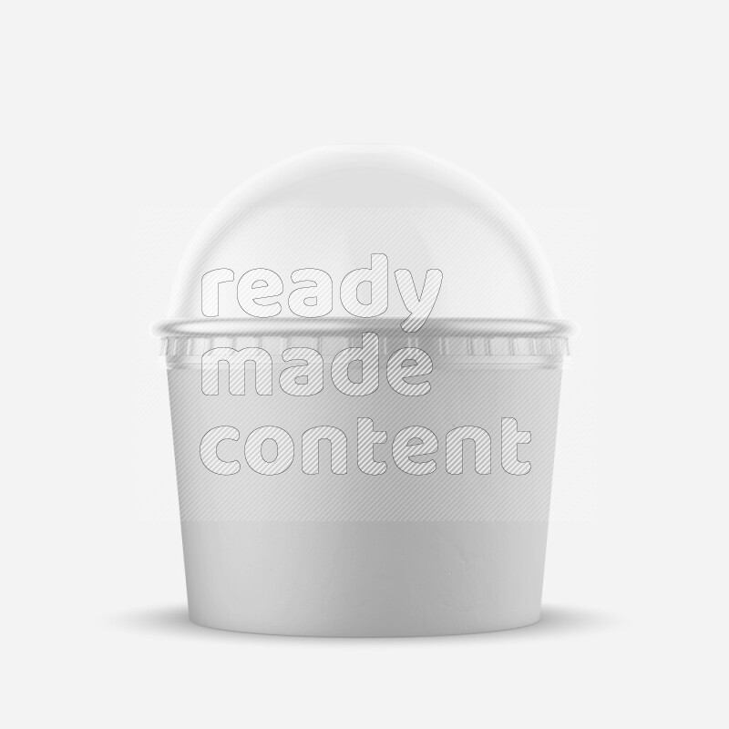 Empty white rough ice cream paper cup mockup isolated on white background 3d rendering