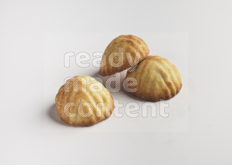 Three Pieces of Maamoul direct on white background