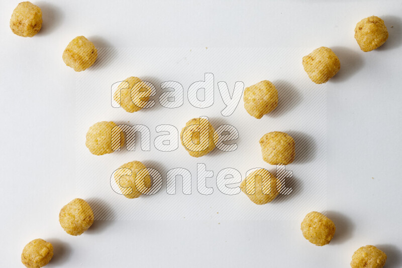 Puffs snacks on white background