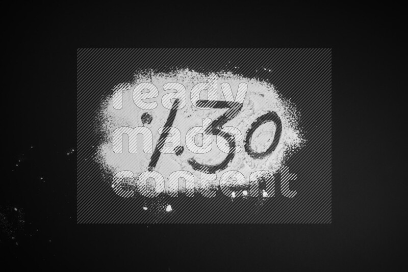 Percentages written with powder on black background
