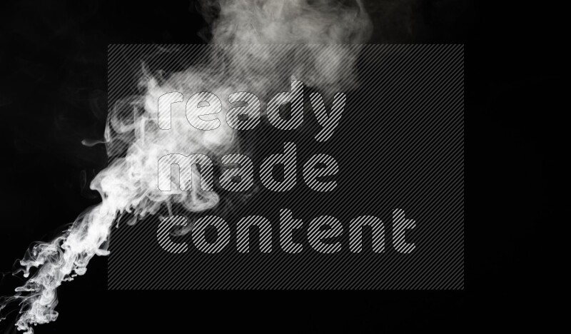 irregular white smoke on black background.