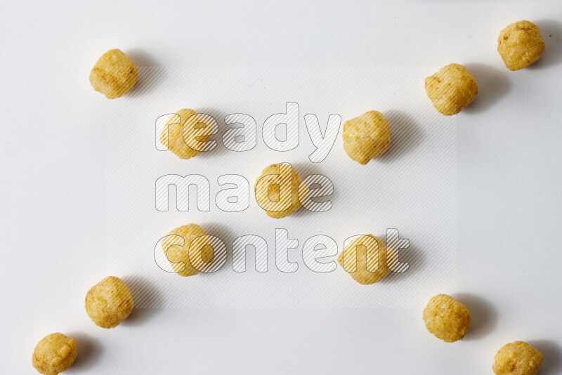 Puffs snacks on white background