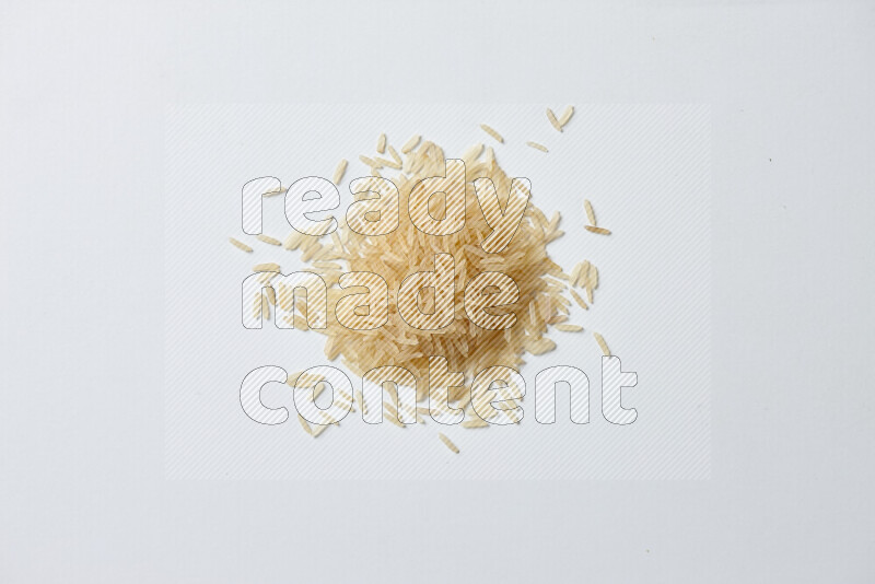 Basmati golden rice on white background