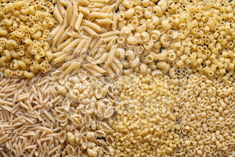 8 types of pasta filling the frame
