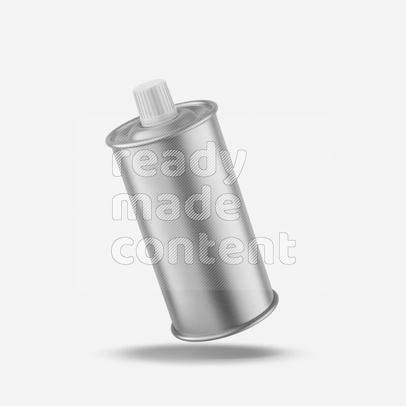 Glossy metallic tin can mockup with screw cap isolated on white background 3d rendering