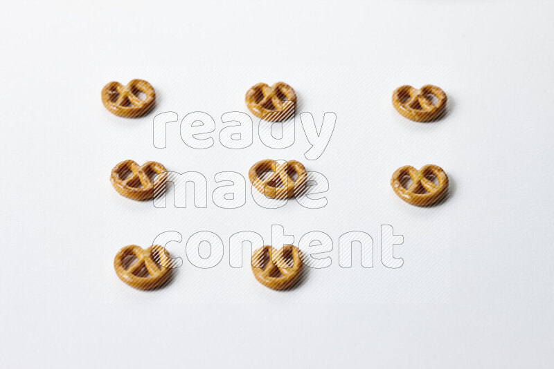 Pretzels snacks on white background
