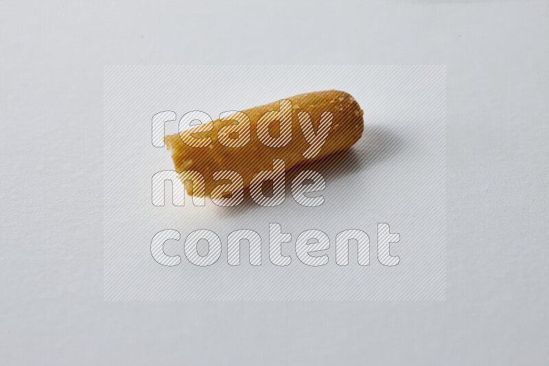 Assorted snacks on white background