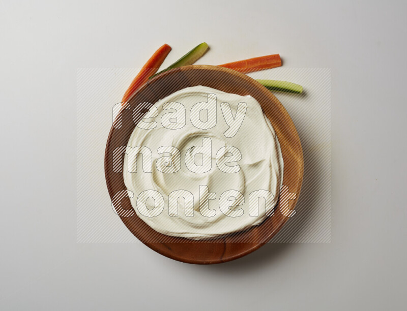 Plain Lebnah in a wooden plate on a white background