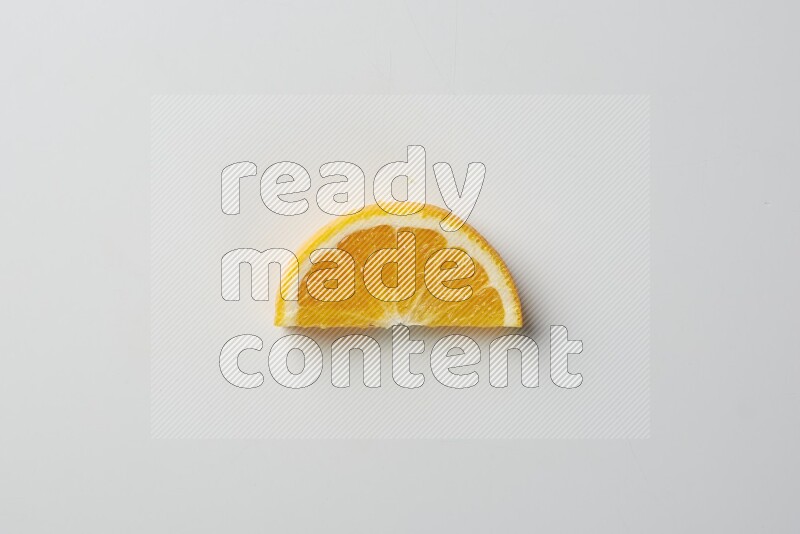 An orange half slice on white background