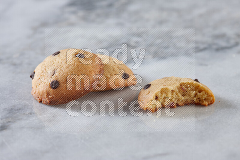 Cookies on grey marble background