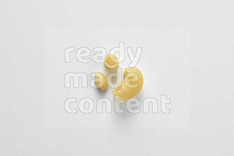 Different pasta types on white background