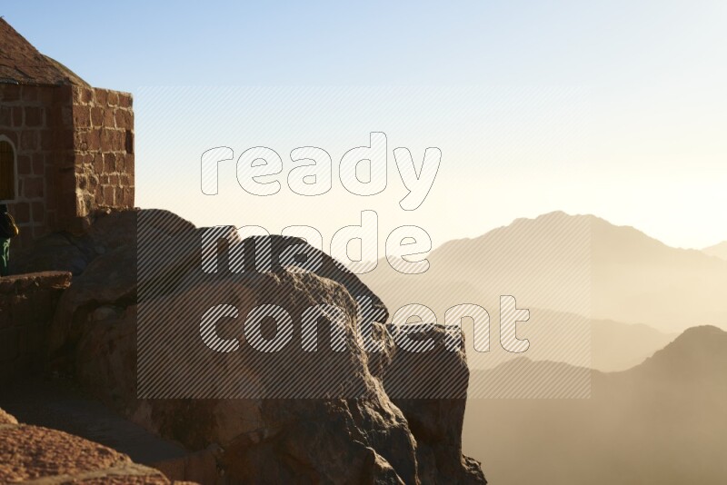 Sunrise view on mountain summit